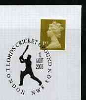 Postmark - Great Britain 2003 cover for Lords Cricket Ground illustrated cancel