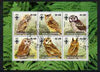 Mauritania 2002 Birds of Prey #6 perf sheetlet containing 6 values cto used (Owls) each with Scout logo