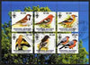 Mauritania 2002 Song Birds perf sheetlet containing 6 values cto used each with Scout logo