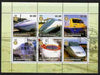 Mauritania 2002 Railway Locos #2 perf sheetlet containing 6 values cto used each with Rotary logo