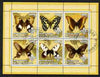 Ivory Coast 2002 Butterflies #1 (yellow border) perf sheetlet containing 6 values cto used each with Scout logo