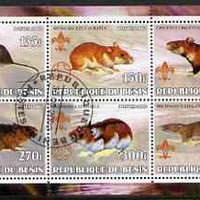 Benin 2002 Rats perf sheetlet containing set of 6 values, each with Scouts & Guides Logos cto used