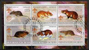Benin 2002 Rats perf sheetlet containing set of 6 values, each with Scouts & Guides Logos cto used