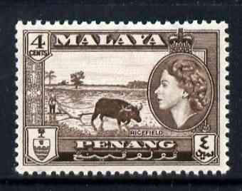 Malaya - Penang 1957 Ricefield 4c (from def set) unmounted mint, SG 46*