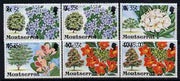Montserrat 1980 Provisional opts on Flowering Trees perf set of 6 unmounted mint, SG 476-81*