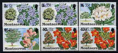 Montserrat 1980 Provisional opts on Flowering Trees perf set of 6 unmounted mint, SG 476-81*