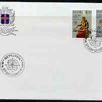 Iceland 1985 Europa - Music Year perf set of 2 on Illustrated cover with special first day cancel
