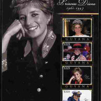 Guyana 2010 Princess Diana #2 perf sheetlet containing 4 values unmounted mint