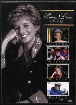 Guyana 2010 Princess Diana #2 perf sheetlet containing 4 values unmounted mint