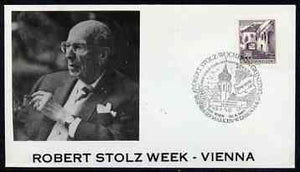 Postmark - Austria 1980 illustrated cover for Robert Stoltz week with special cancellation