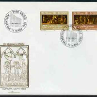 Liechtenstein 1985 Europa - Music Year perf set of 2 on Illustrated cover with special first day cancel