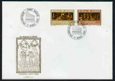 Liechtenstein 1985 Europa - Music Year perf set of 2 on Illustrated cover with special first day cancel