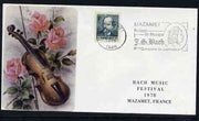 Postmark - France 1978 illustrated cover bearing Massenet stamp with special Bach Festival cancel