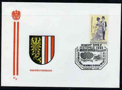 Postmark - Austria 1985 illustrated cover for Robert Stoltz with special Festival cancellation