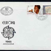 Yugoslavia 1985 Europa - Music Year perf set of 2 on Illustrated cover with special first day cancel