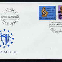 Luxembourg 1985 Europa - Music Year perf set of 2 on Illustrated cover with special first day cancel
