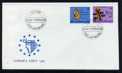 Luxembourg 1985 Europa - Music Year perf set of 2 on Illustrated cover with special first day cancel