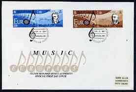 Isle of Man 1985 Europa - Music Year perf set of 4 (2 se-tenant pairs) on Illustrated cover with special first day cancel