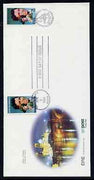 Ireland 1984 John McCormack 22p on illustrated cover with first day cancel,double franked with USA John McCormak 20c stamp also with first day cancel
