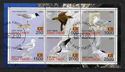 Timor (East) 2001 Sea Gulls perf sheetlet containing set of 6 values cto used