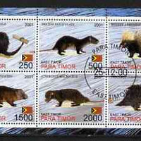 Timor (East) 2001 Porcupines perf sheetlet containing set of 6 values cto used