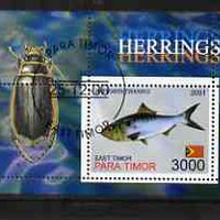 Timor (East) 2001 Fish #1 (Herring with Beetle in margin) perf m/sheet cto used