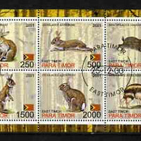 Timor (East) 2001 Rabbits perf sheetlet containing set of 6 values cto used