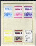 Tuvalu 1985 Locomotives #4 (Leaders of the World) 30c 'Class 99-77 2-10-2' set of 7 imperf progressive proof pairs comprising the 4 individual colours plus 2, 3 and all 4 colour composites mounted on special Format International c……Details Below