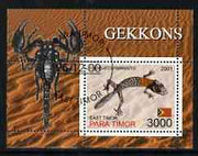 Timor (East) 2001 Geckos (Scorpion in margin) perf m/sheet cto used