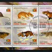 Timor (East) 2001 Hamsters perf sheetlet containing set of 6 values cto used