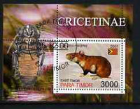 Timor (East) 2001 Hamsters (Beetle in margin) perf m/sheet cto used