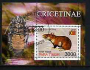 Timor (East) 2001 Hamsters (Beetle in margin) perf m/sheet cto used