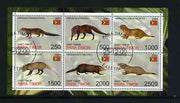 Timor (East) 2001 Mongooses perf sheetlet containing set of 6 values cto used
