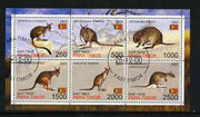 Timor (East) 2001 Kangaroos perf sheetlet containing set of 6 values cto used
