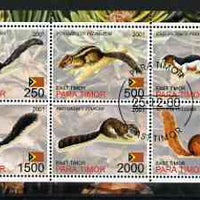 Timor (East) 2001 Squirrels perf sheetlet containing set of 6 values cto used