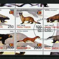 Timor (East) 2001 Martens perf sheetlet containing set of 6 values cto used
