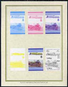 Tuvalu 1985 Locomotives #5 (Leaders of the World) 10c 'Green Arrow 2-6-2' set of 7 imperf progressive proof pairs comprising the 4 individual colours plus 2, 3 and all 4 colour composites mounted on special Format International ca……Details Below