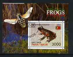 Timor (East) 2001 Frogs (Bee in margin) perf m/sheet cto used