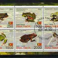 Timor (East) 2001 Croaks perf sheetlet containing set of 6 values cto used