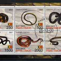 Timor (East) 2001 Snakes perf sheetlet containing set of 6 values cto used