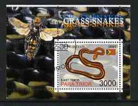 Timor (East) 2001 Grass Snakes (Insect in margin) perf m/sheet cto used