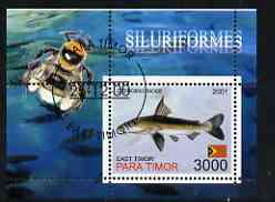 Timor (East) 2001 Fish #4 (with Bee in margin) perf m/sheet cto used