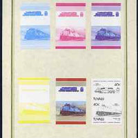 Tuvalu 1985 Locomotives #5 (Leaders of the World) 40c 'SD-50 Diesel' set of 7 imperf progressive proof pairs comprising the 4 individual colours plus 2, 3 and all 4 colour composites mounted on special Format International cards (……Details Below