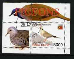 Timor (East) 2001 Pigeons perf m/sheet cto used