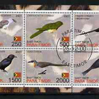 Timor (East) 2001 Cuckoos perf sheetlet containing set of 6 values cto used