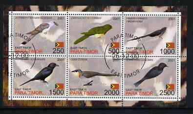Timor (East) 2001 Cuckoos perf sheetlet containing set of 6 values cto used