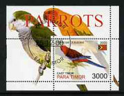 Timor (East) 2001 Parrots perf m/sheet cto used