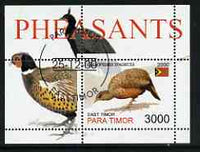 Timor (East) 2001 Pheasants perf m/sheet cto used
