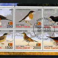 Timor (East) 2001 Thrushes perf sheetlet containing set of 6 values cto used
