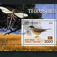 Timor (East) 2001 Thrushes (Insect in margin) perf m/sheet cto used
